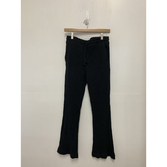 For Days Black Ribbed Flare Sweatpants Medium - Picture 1 of 4
